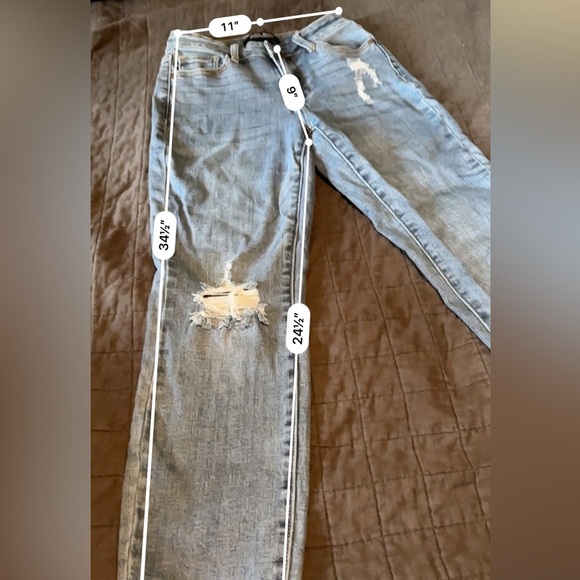 Judy Blue‎ Tummy Control High-Rise Distressed Skinny Jeans Slim Denim Pants - Picture 3 of 5